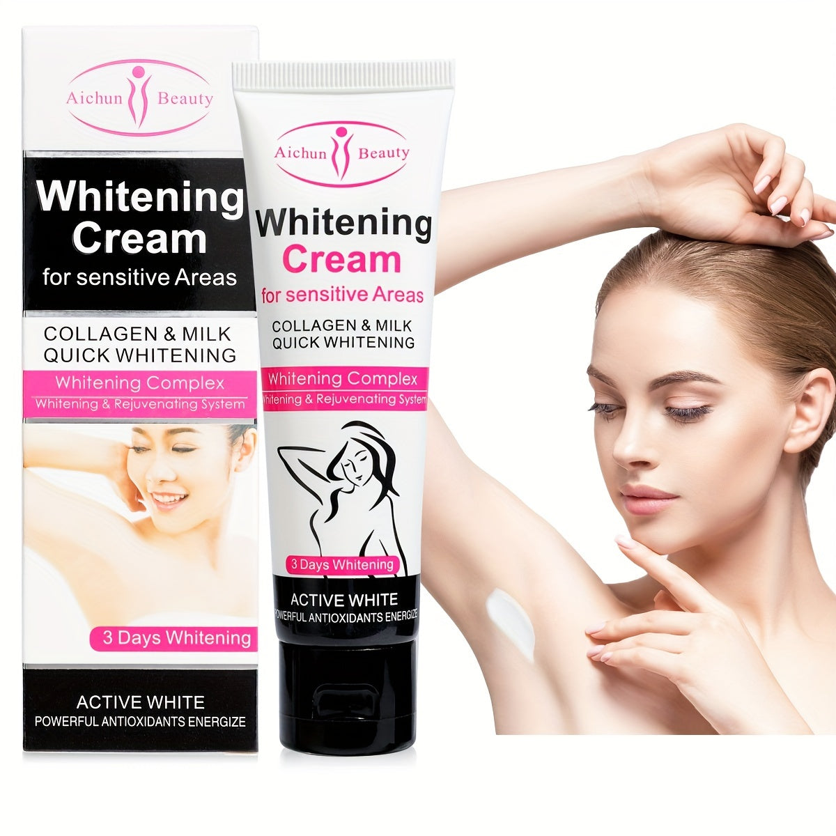 1pc Snow Bleach Cream, Skin Illuminating Cream, Radiance Cream For Intimate Area, Underarm, Knees, Elbows, Inner Thigh, Bikini Line, Armpit Parts, Body Dark Area Skin