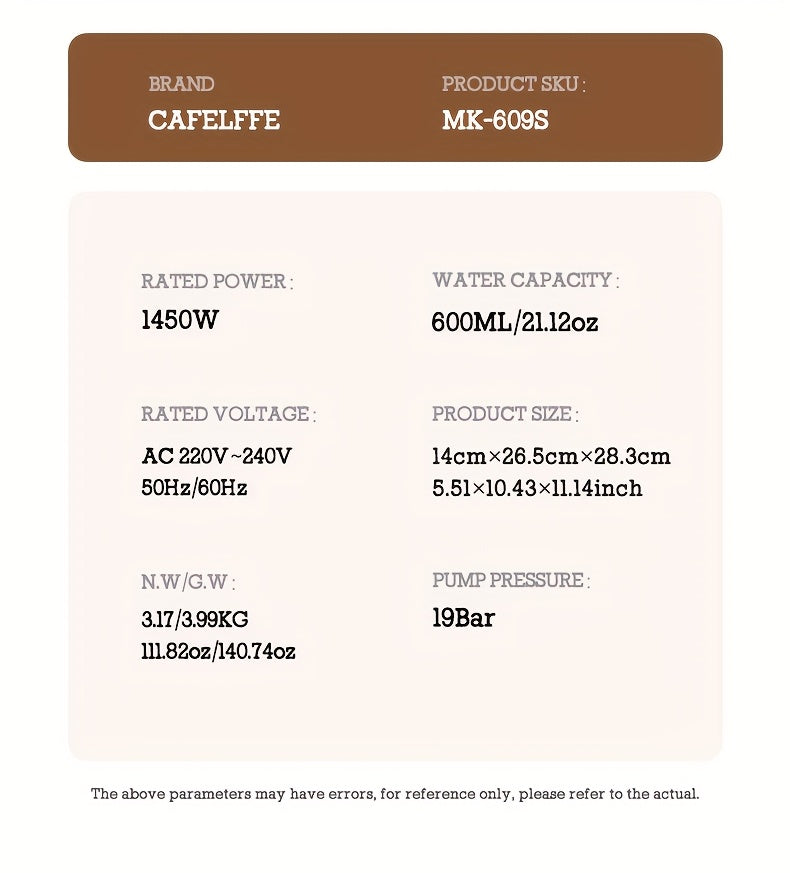 CAFELFFE 4-in-1 Capsule Coffee Machine | 19 Bar Espresso Maker | Smart Temp Control & 7 Preset Brewing Times | Compatible with Nes/DG/ Capsules Ground Coffee/ESEpod | Premium Gift Set for Coffee Lovers & Family, Automatic Esp