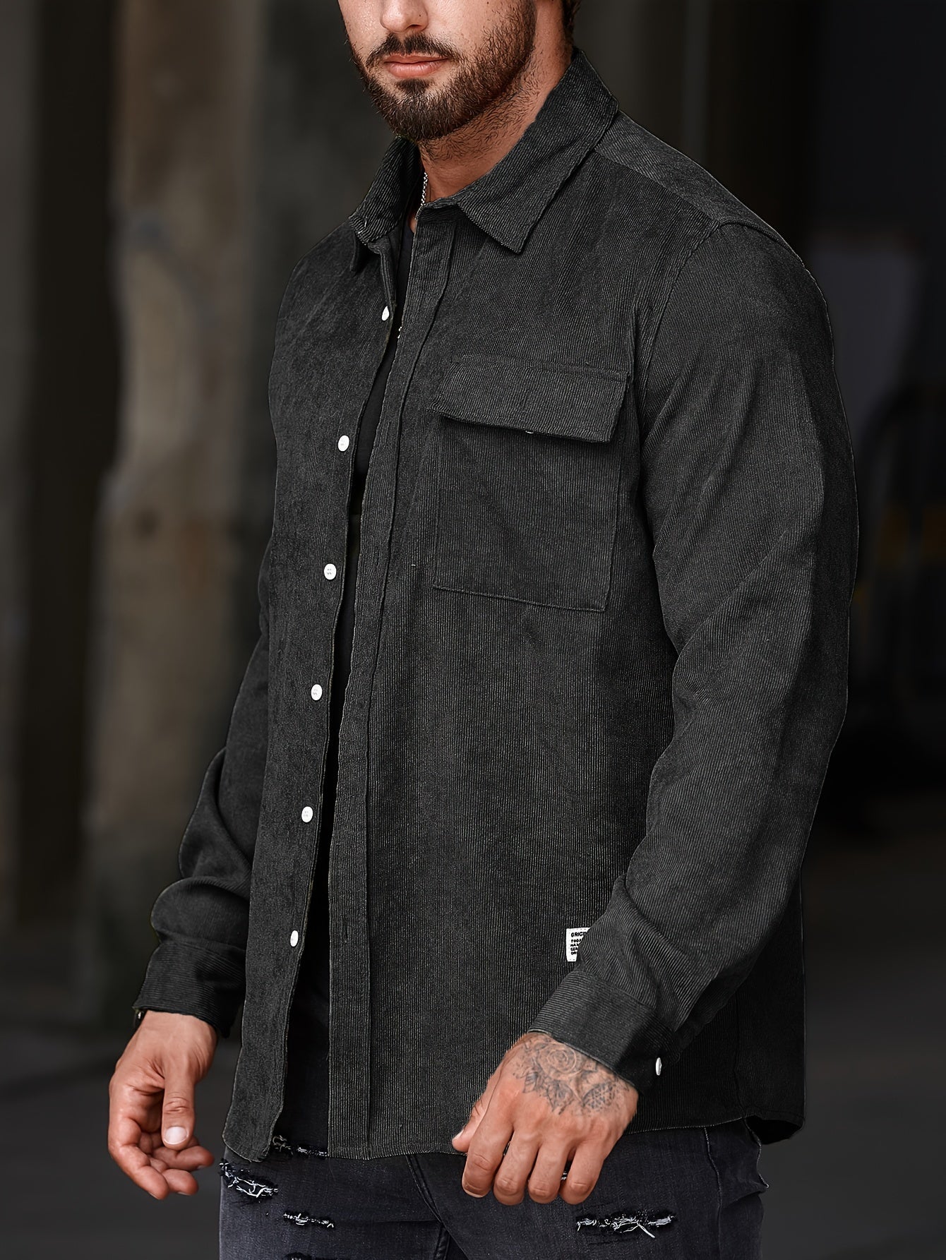 Stylish Men's Casual Lapel Shirt - Comfortable Button-Up Long Sleeve Shirt For Everyday Wear
