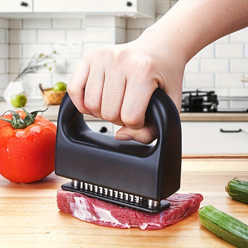 1pc Household Multifunctional Stainless Steel Meat Tenderizer, 48 Pine Needles Meat Tenderizer - a Must for Meat Marinating! Highly Efficient Meat Tenderizer, One-Click to Create Delicious Tender Meat, a New Choice of Kitchen