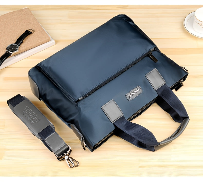 Unisex double shoulder strap design square bag Crossbady bag travel texture Oxford fabric casual crossbody bag multi compartment large capacity anti-theft shoulder bag workplace commuting briefcase
