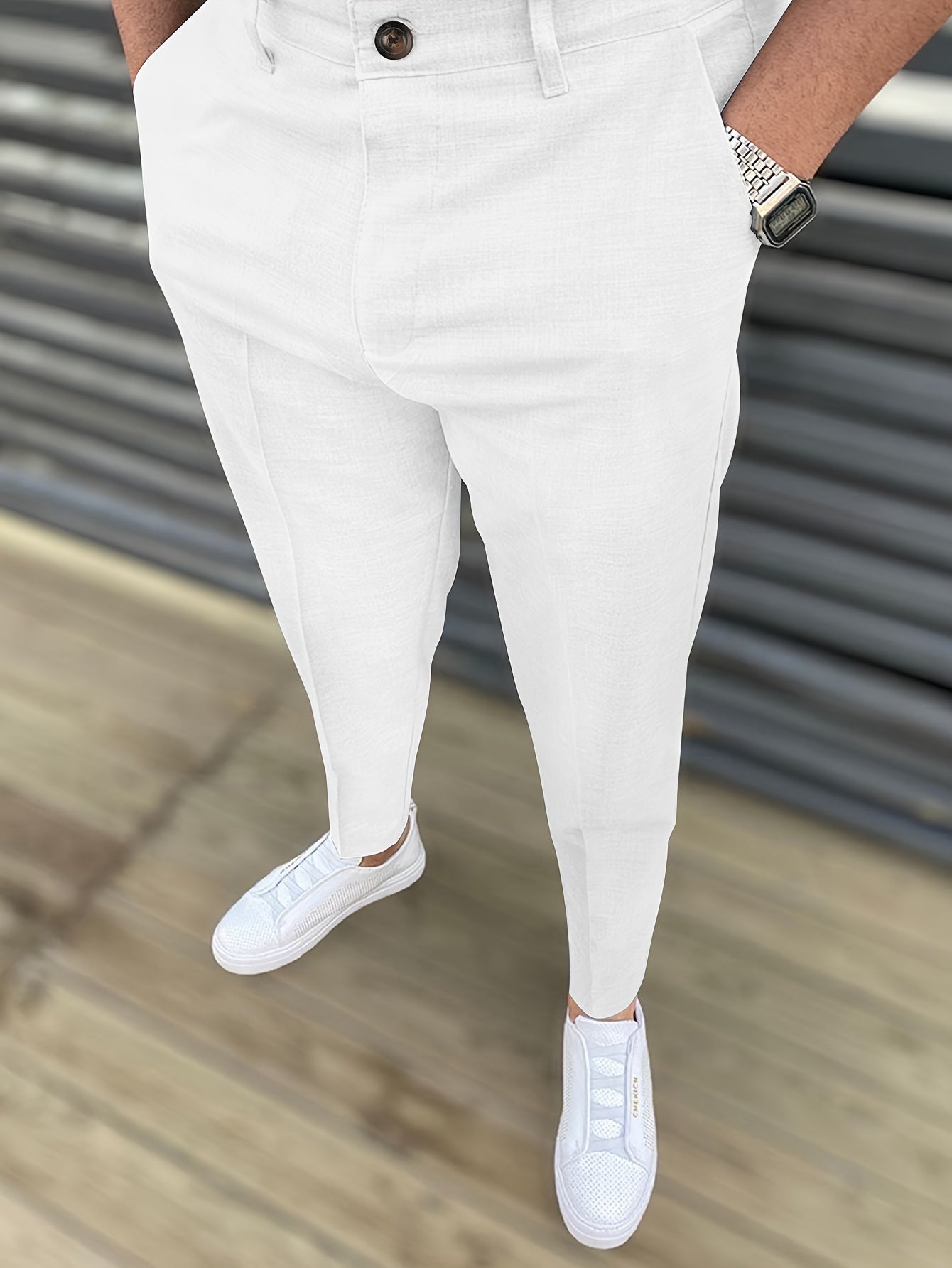 Classic Design Dress Pants, Men's Formal Solid Color Slightly Stretch Elegant Dress Pants For Spring Summer Business Banquet Dinner, Old Money Style