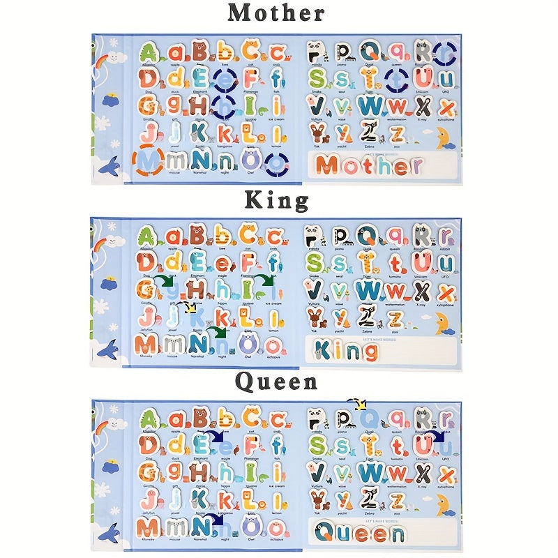 Magnetic Alphabet Puzzle Book: Colorful ABC Learning Set for Preschoolers, Fridge Magnets for Ages 3-5. Flashcards