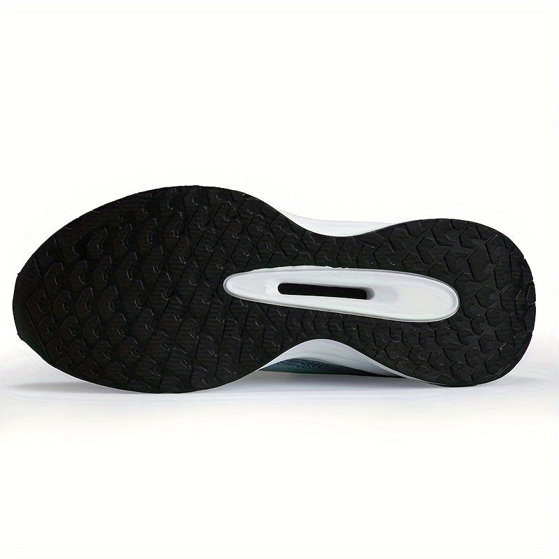 Men's Trendy Woven Knit Breathable Running Shoes, Comfy Non Slip Lace Up Soft Sole Sneakers for Men's Outdoor Activities