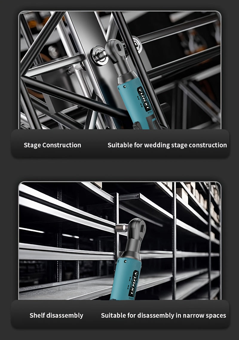 Wireless portable ratchet wrench set, variable speed trigger, electric ratchet wrench, rechargeable car repair tool, suitable for car repair and DIY work, electric ratchet wrench, Vehicle Servicing, Mechanical Work, Ergonomic