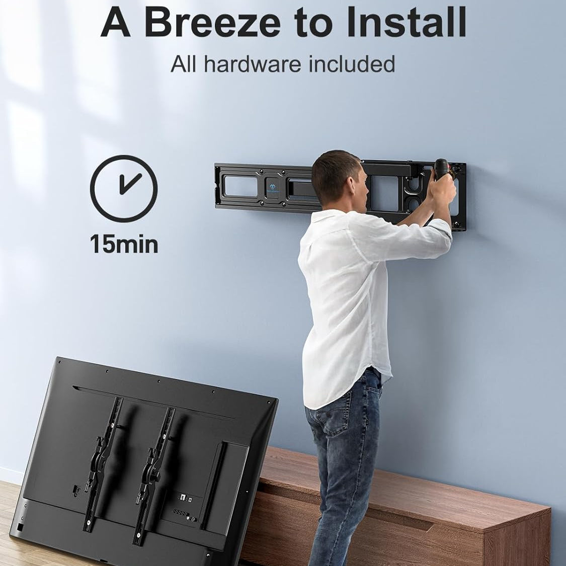 Holds Up to 40Kg Digital Display, TV Mounting Bracket, TV Display Wall Mount TV Bracket, Rotatable Tilting TV Bracket, Suitable for 66.04-152.4 cm Flat And Curved TV Or Monitor, Up to VESA 400X400 Mm