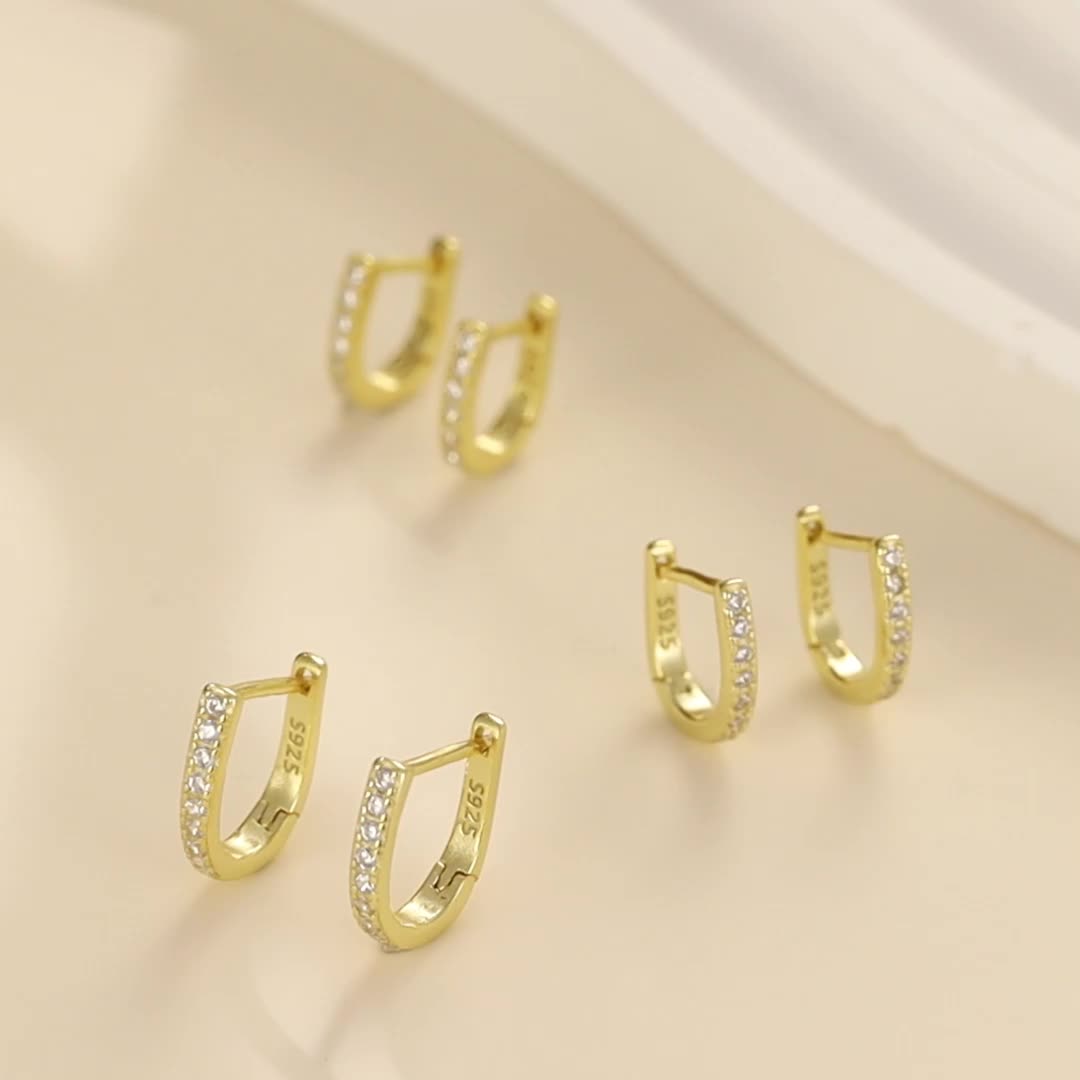 Sterling 925 Silver Jewelry Full Shiny zirconia Decor Hoop Earrings Elegant Minimalist Style Delicate Female Gift