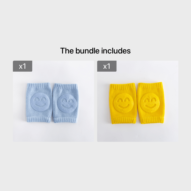 Boys Casual Knitted Knee Pads With Smile Face, Thermal Joint Protector For Autumn And Winter