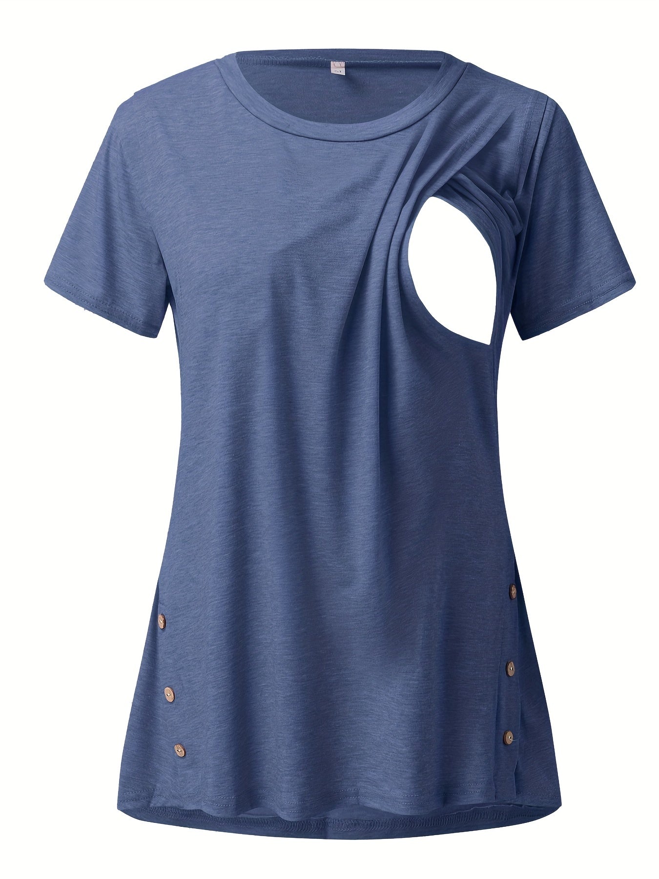 Women's Maternity Nursing T-shirt, Casual Mid Stretch Breathable Breastfeeding Pregnancy Top For Outdoor
