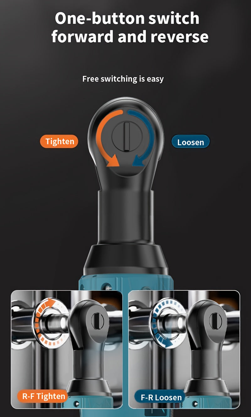 Wireless portable ratchet wrench set, variable speed trigger, electric ratchet wrench, rechargeable car repair tool, suitable for car repair and DIY work, electric ratchet wrench, Vehicle Servicing, Mechanical Work, Ergonomic