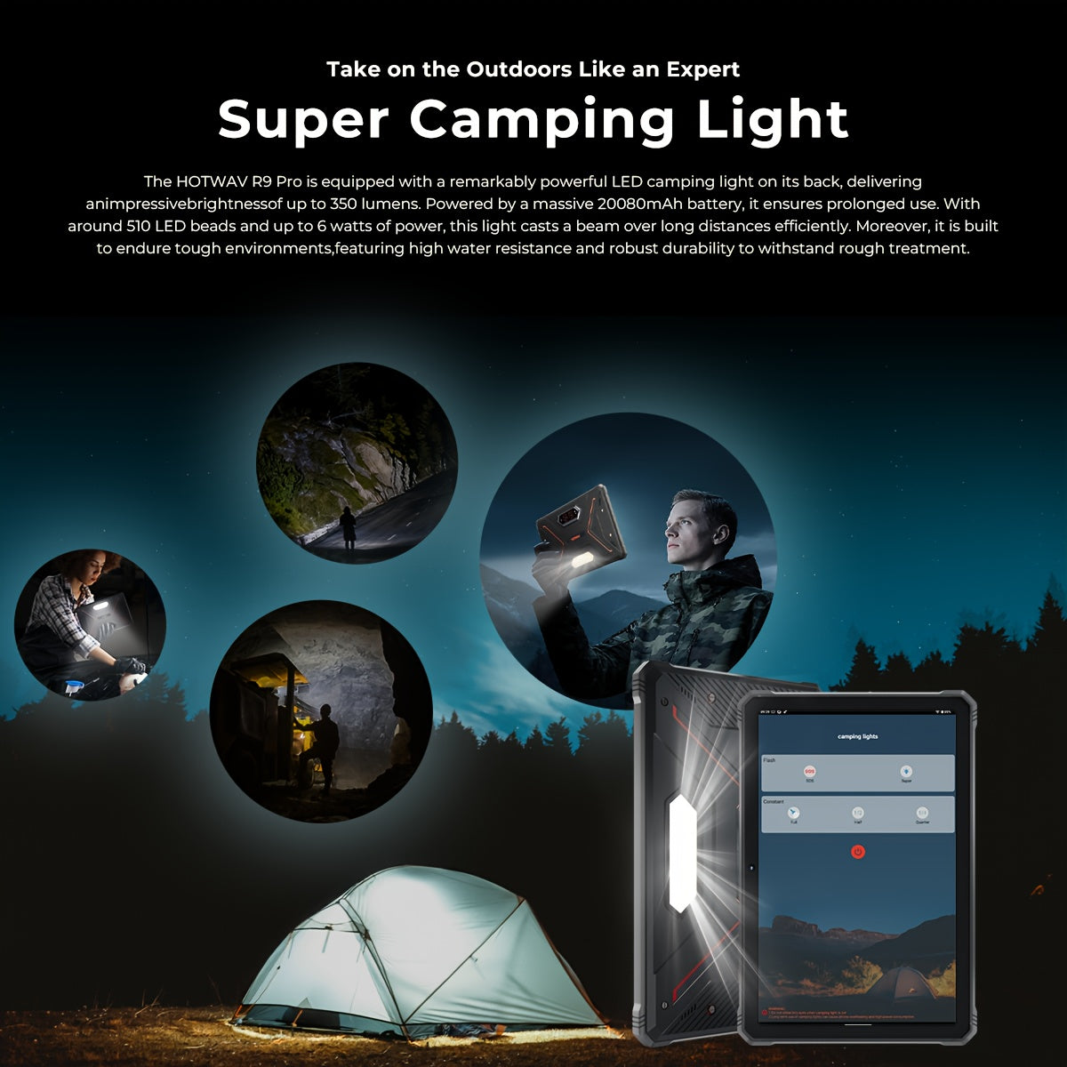 HOTWAV R9 Pro 11inch 2K FHD+Display Tablet, Android 14, 20080mAh 20GB (6GB+14GB Expandable)+256GB (2TB TF) Outdoor Tablet, 64MP Rear Main Camera, 16MP Front Camera, Octa-core/Dual SIM 4G, IP6X & IPX8 High Quality Tablet, Dual