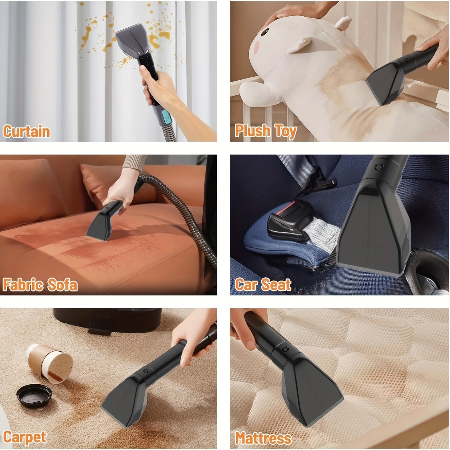 1pc HHD 14000Pa Powerful Pet Stain Remover Carpet Cleaner, 650W Handheld Upright Vacuum with Multi-Function Tools, Electric Powered 220-240V with EU Plug for Sofas, Curtains, and Home Use