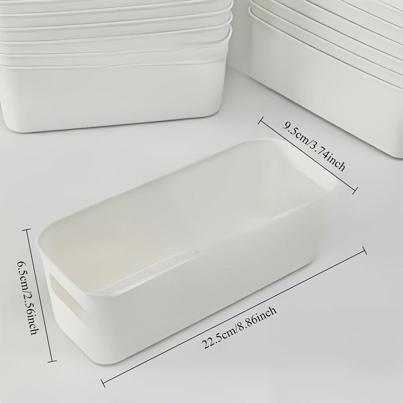 12pcs White Plastic Storage Boxes, Multi-Purpose Storage Boxes, Home Organization, Space Saving Storage Boxes