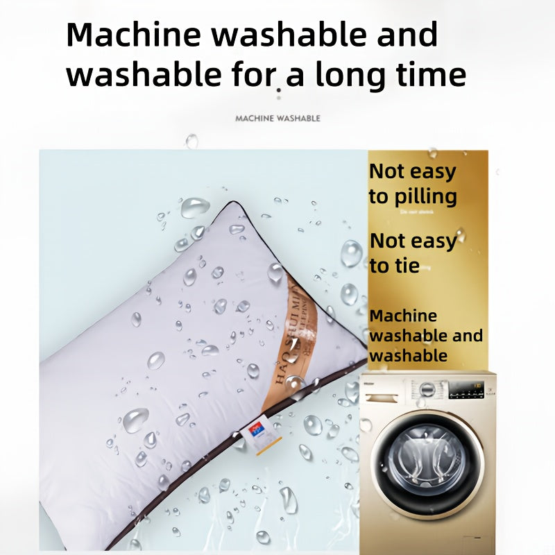 2pcs High-end Hotel Same Pillow Core Light Beige-friendly and Comfortable Cervical Spine Protection Soft and fluffy Sleep Aid Super thick and full Long-lasting no deformation and no collapse Home Gift Machine washable washable