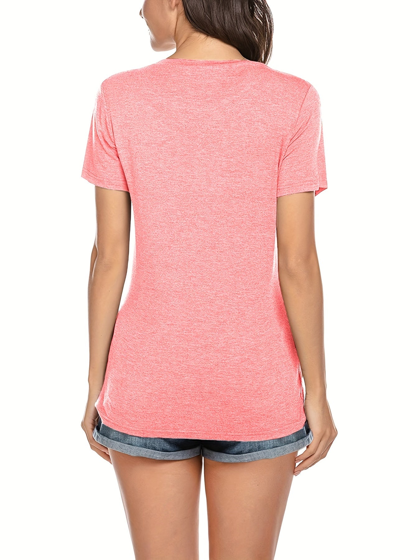 Women's Maternity Nursing T-shirt, Casual Mid Stretch Breathable Breastfeeding Pregnancy Top For Outdoor