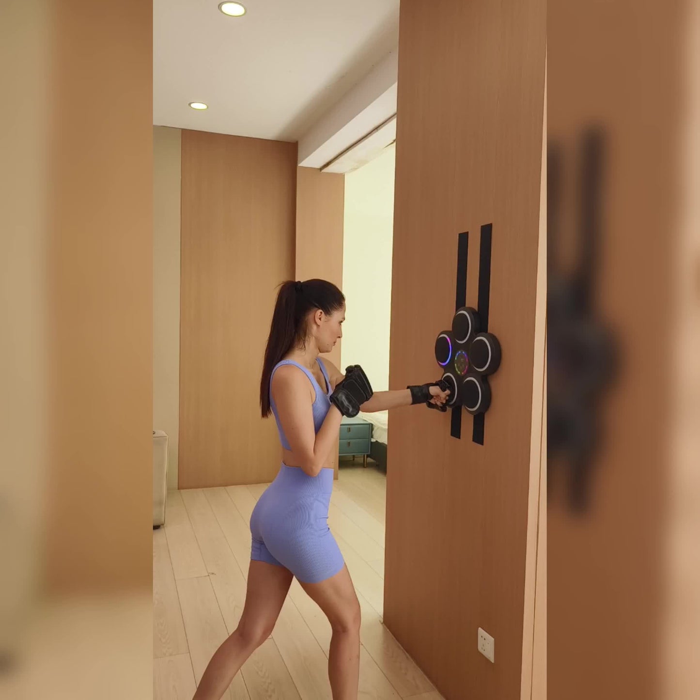 Upgraded design of intelligent music adult boxing machine, wall mounted boxing trainer, boxing target with boxing gloves, electronic boxing pads suitable for home, indoor, and gym use, agile training equipment, gifts