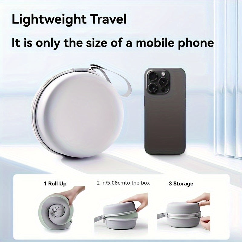 Ergonomic U-Shaped Neck Pillow with Storage Bag - Memory Foam Travel & Office Support, Removable & Machine-Washable Cover, Lightweight Portable Cervical Pillow for Airplane, Car, Bed - Compression-Fit Design for s (No Power R