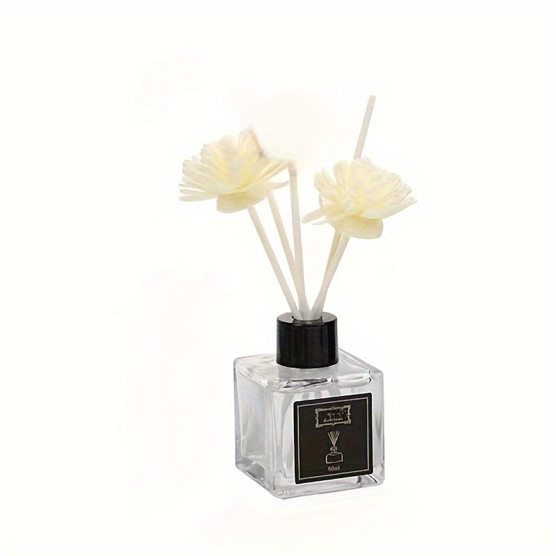 Flameless Reed Diffuser Set - 50ml Essential Oil Fragrance with Dried Flowers, Perfect for All Seasons - Ideal for Bedroom, Living Room & Hotel Decor