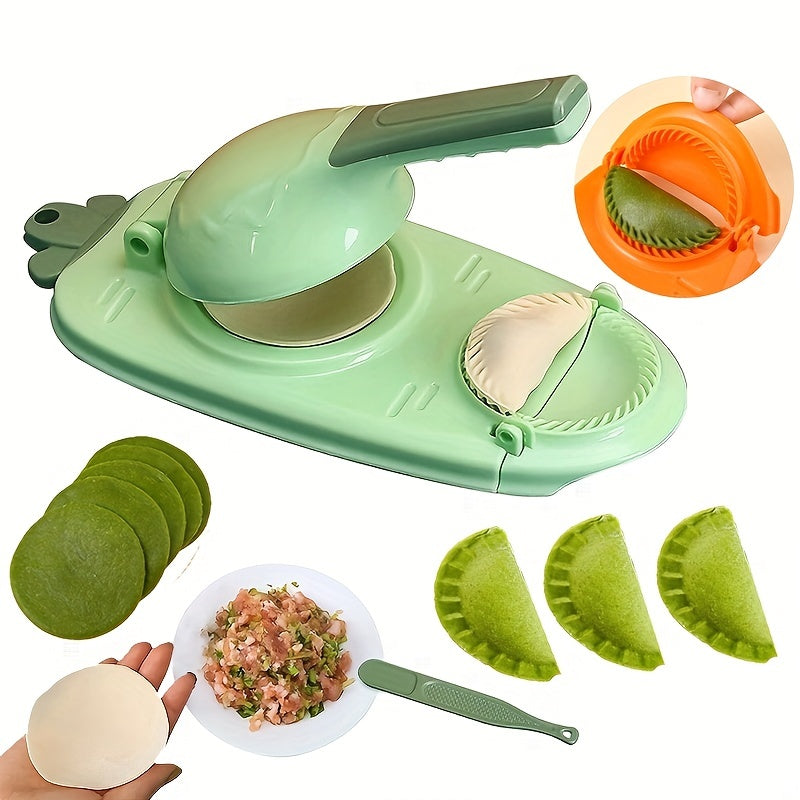 1pc, 2 In 1 Dumpling Maker, Dumpling Maker Machine, Kitchen Dumpling Making Tool Baking Pastry Manual Artifact For Pressing Dumpling Skin Wrapper Mould Dough Press Maker Great To Beginners