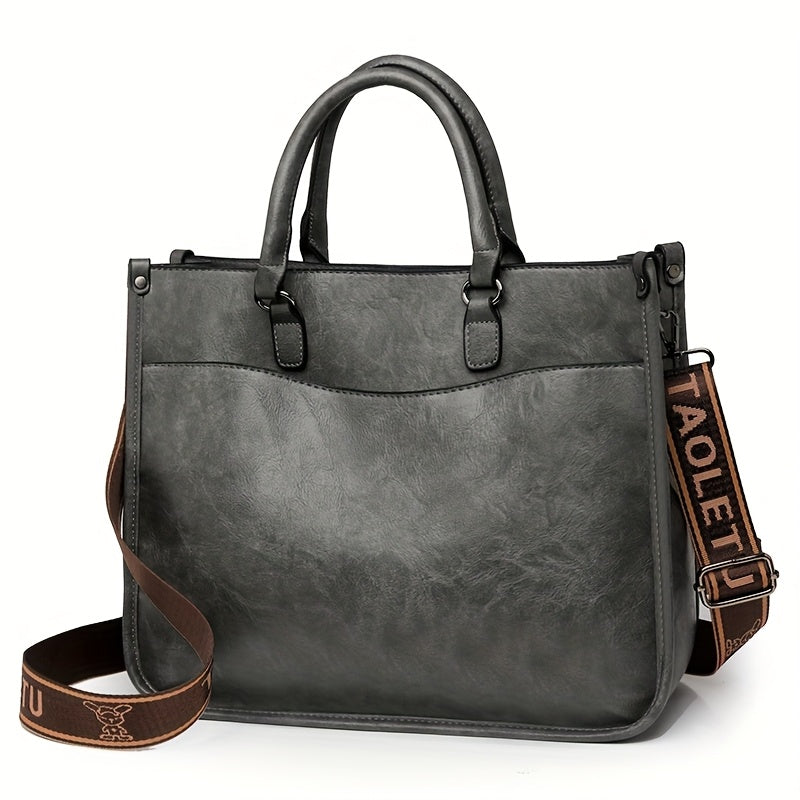 Stylish Brown Tote with Golden-Tone Hardware - Large Capacity, Detachable Shoulder Strap, Perfect for Work, Travel, And Everyday Use, Travel Tote | Sleek Tote Design | Durable