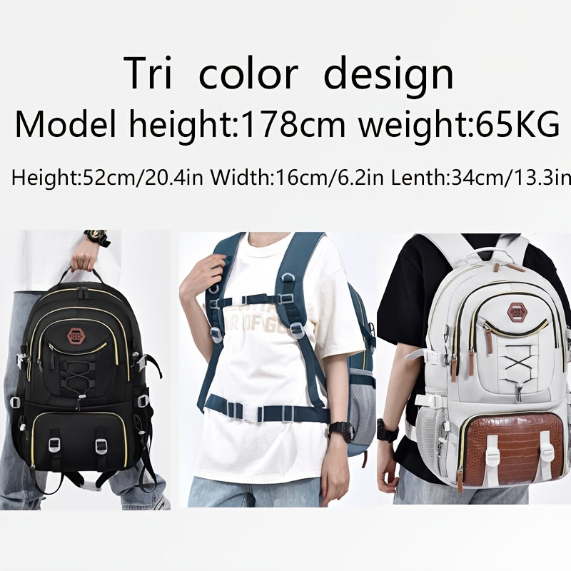 WEIXIER New Multifunctional Men's Fashion Backpack for Short Trips, Business Travel Bag with Multiple Pockets and Large Capacity, Laptop-Friendly, Stylish Casual Shoulder Bag, Commuter Bag, Overnight Stay Bag, Perfect for Stu