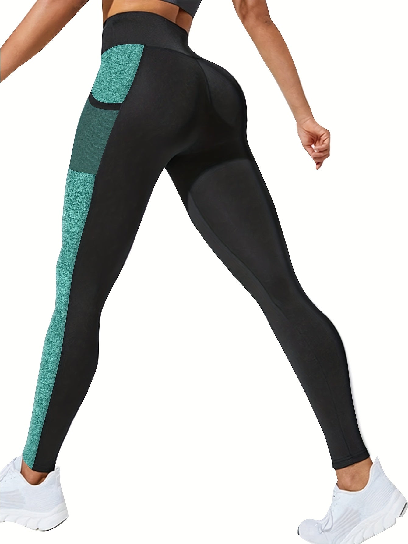 Women'S Plus Size Yoga Leggings with Side Mesh Pockets - High Waist, Stretchy & Breathable for Running, Fitness & Sports Training