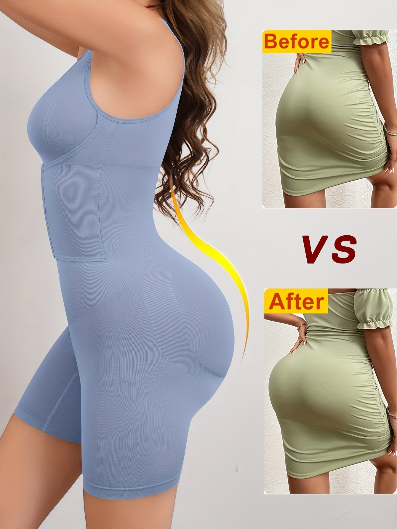 Women'S High Support Bodysuit - Seamless Double-Layer Pressed Lift & Tummy Control, Adjustable Waist with Front Closure, Non-Padded Design for Postpartum, Weight, Postpartum Shapewear, Postpartum Wear, Seamless Construction