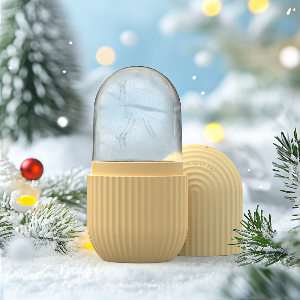 1pc Ice Roller for Face - Fragrance-Free, Battery-Free Skincare Tool for Glowing Light Beige- Ideal for Daily Facial Care & Massage