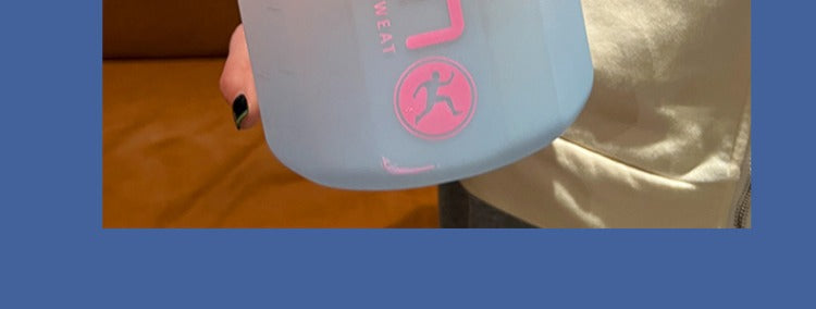1pc, Water Bottle, Sports Water Bottle With Handle, Plastic Water Bottle, Gradient Color Large Capacity Water Bottle, Frosted Fashion Water Bottle, Outdoor Sports Bottles, 2200ml/77.93oz
