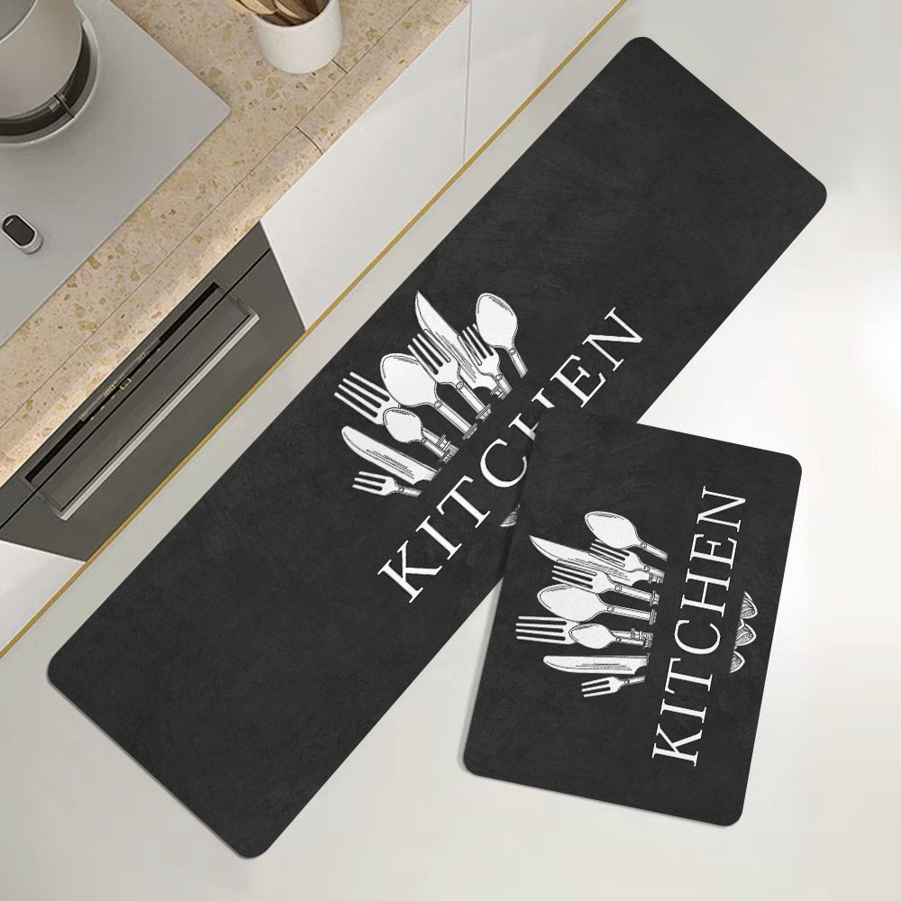 1pc, Soft Thickened Kitchen Mat, Non-slip Oil-proof Floor Mat, Waterproof Runner Rug, Dirt-resistant Floor Mat, Machine Washable, Entrance Doormat, Kitchen Living Room Laundry Bathroom Water-absorbing Floor Mat Set, Room Deco