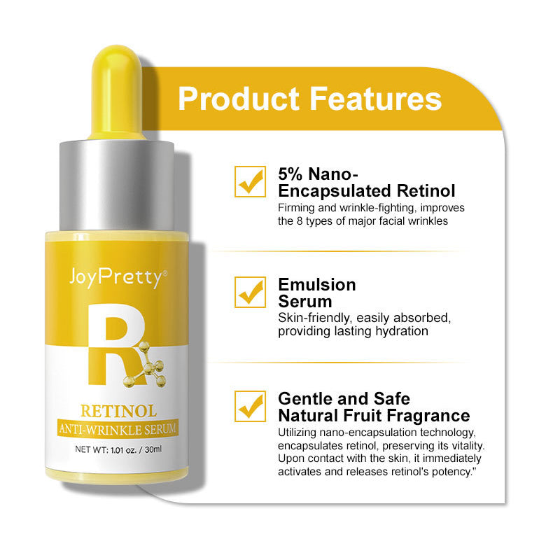 Vitamin C Serum In The Morning And Retinol Essence In The Evening, Facial Skin Care Serum Set, Moisturizing, Rejuvenating Essence To Improve Rough Skin, 30ml*2pcs/Set With Plant Squalane