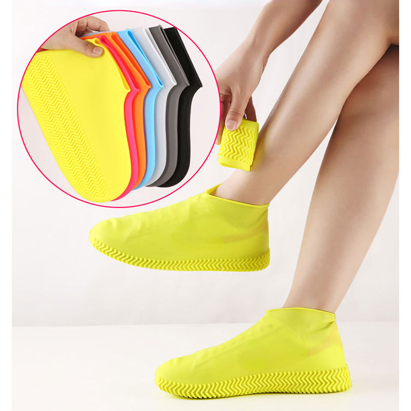 1 Pair Silicone WaterProof Shoe Covers S/M/L Covers Slip-resistant Rubber Rain Boot Overshoes Accessories for Outdoor Rainy Day