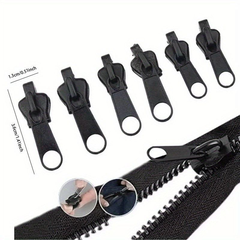 6pcs Instant Zipper Repair Kit With Universal Design & Multiple Sizes, Replacement Zipper