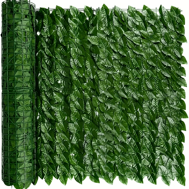 1pc UV-Resistant Artificial Hedge Fence Privacy Screen - Faux Green Leaves Panel For Outdoor Garden Decoration & Balcony Fencing