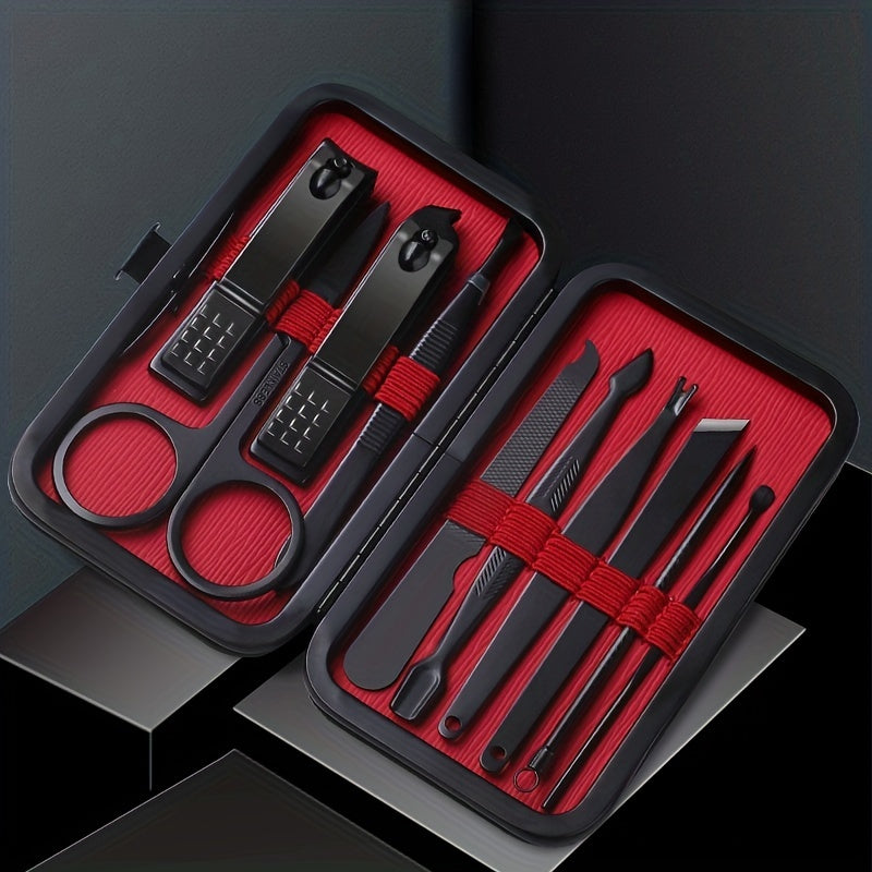 10/24pcs Nail Clippers Set Full Set, Black Nail Clippers Set, Ultra Sharp Sturdy Nail Clippers, Professional Nail Clippers, Pedicure Care Tools, Toenail Clippers, Nail Trimmer For Men And Women