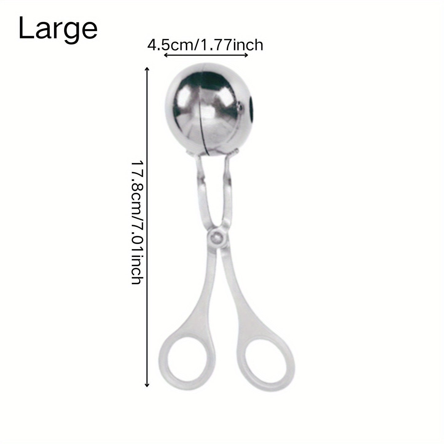 1pc Stainless Steel Meat Ballers With Anti-Slip Handles, None-Stick Meat Baller Tongs, Meatball Scoop, Ball Makers Mold, Cake Pops Meatball Maker, Ice Tongs, Dough Scoops For Kitchen Tools, Kitchen Supplies