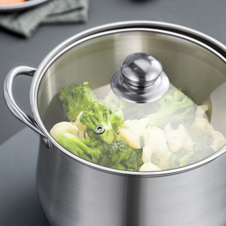 Versatile Large Stainless Steel Stock Pot - Perfect for Soups, Stews & More - Durable, Easy-Clean Kitchen Essential