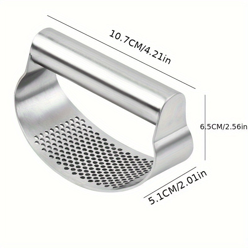 Heavy-Duty Manual Garlic Press & Crusher - 304 Stainless Steel Garlic Grinder with Lever, Adjustable Thickness, Easy-Clean Mincer for Kitchen & Restaurant Use - Garlic Peeler, Crusher (No /Squeeze)