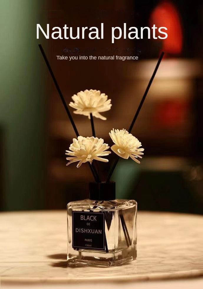 Flameless Reed Diffuser Set - 50ml Essential Oil Fragrance with Dried Flowers, Perfect for All Seasons - Ideal for Bedroom, Living Room & Hotel Decor