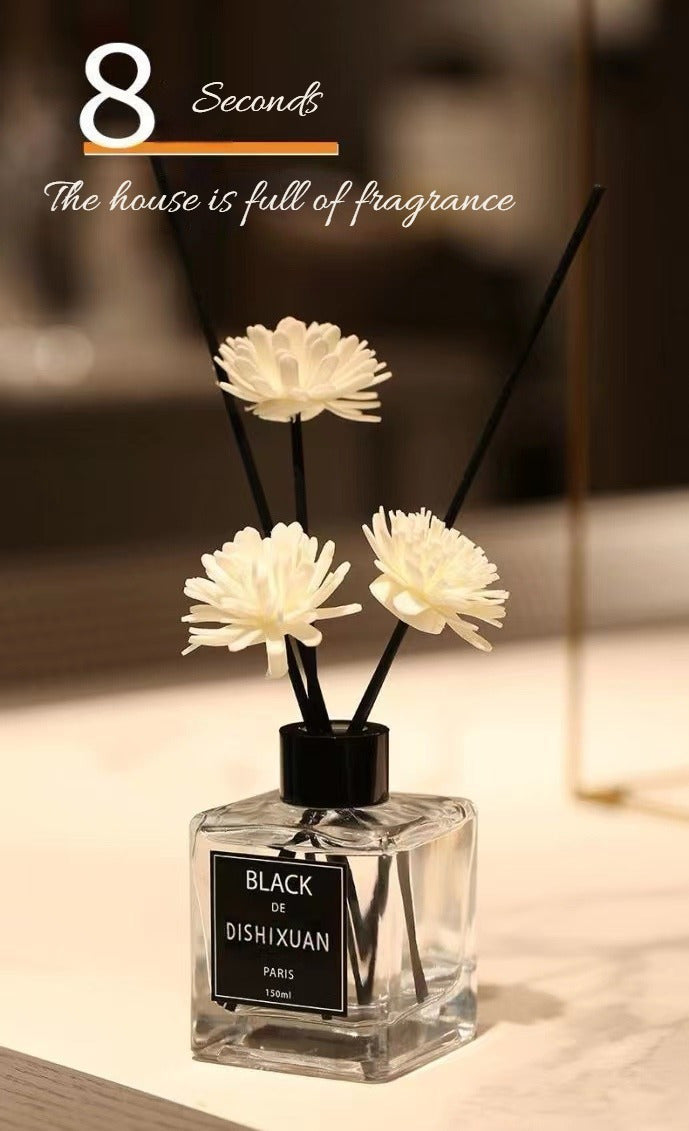 Flameless Reed Diffuser Set - 50ml Essential Oil Fragrance with Dried Flowers, Perfect for All Seasons - Ideal for Bedroom, Living Room & Hotel Decor