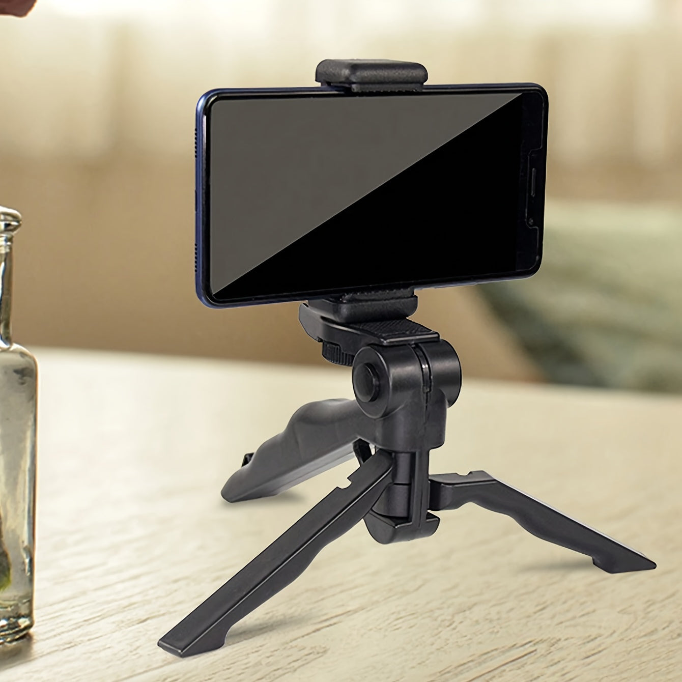 360° Anti-Shake Phone Stand, Multi-Functional Foldable Portable Selfie Holder with Desktop Tripod and Handheld Stabilizer for Horizontal/Vertical Screen Adjustment, Ideal for Photography, Video Recording, and Live Streaming,