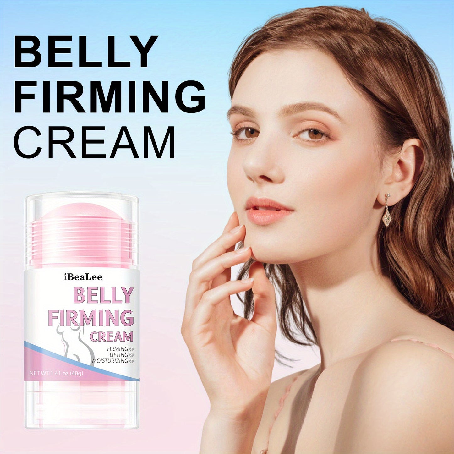 Creme reafirmante abdominal em stick, potente, com cafeína, manteiga de karité, óleo de jojoba e ácido hialurónico - Sem fragrância, para todos os tipos de pele - Eleva, refirma e hidrata para uma pele suave e firme.