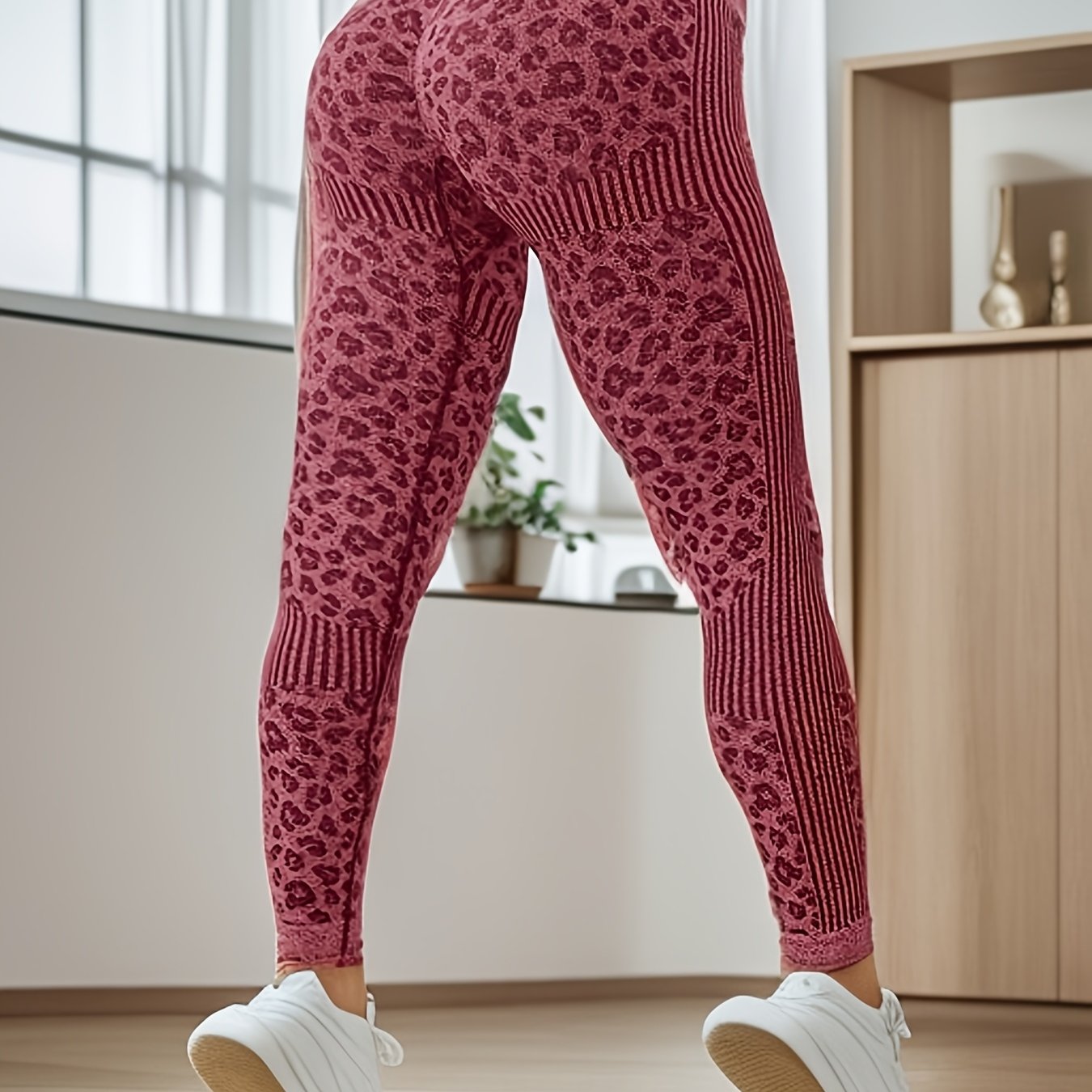 1pc Women'S Plus Size High Waist Yoga Leggings, Stretchy Athletic Pants for Fitness and Training, Breathable Sweat-Wicking Gym Wear