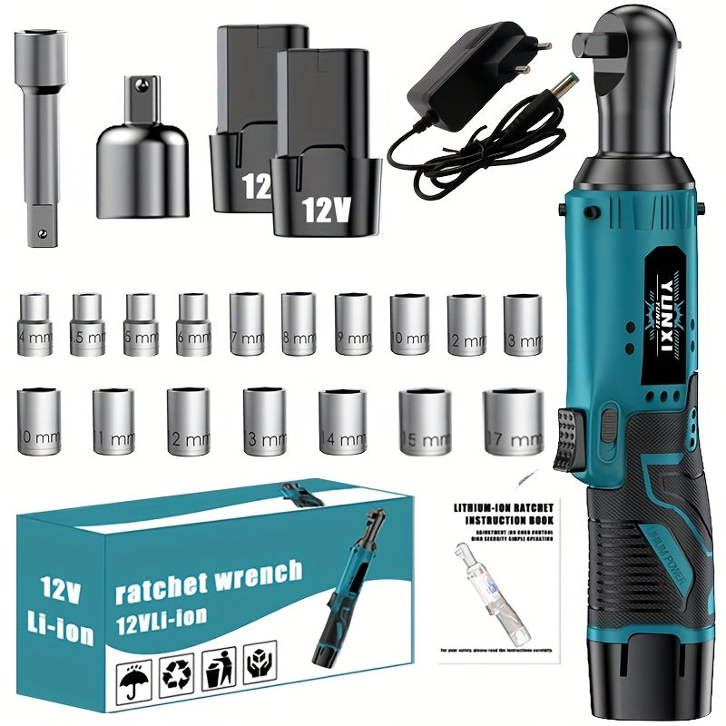 2025 New Electric Wrench, Portable Ratchet Wrench, Automotive Maintenance Angle Crane Installation Tool, Effort-Saving Quick-Release Wrench for Home Renovation, Ergonomic Socket Design, Featuring Adjustable Speed Trigger, Ide