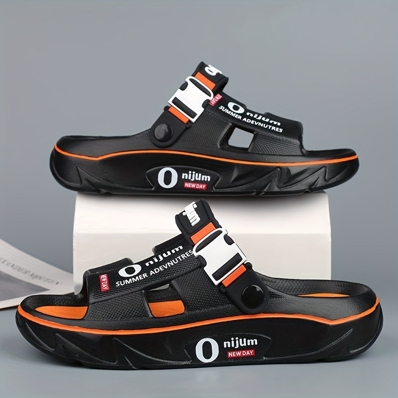 2025 Men's Slippers for Summer Outdoor Wear, Anti-slip and Deodorant Sports Casual Driving Dual-purpose Couple Sandals Fashionable Beach Flip-flops