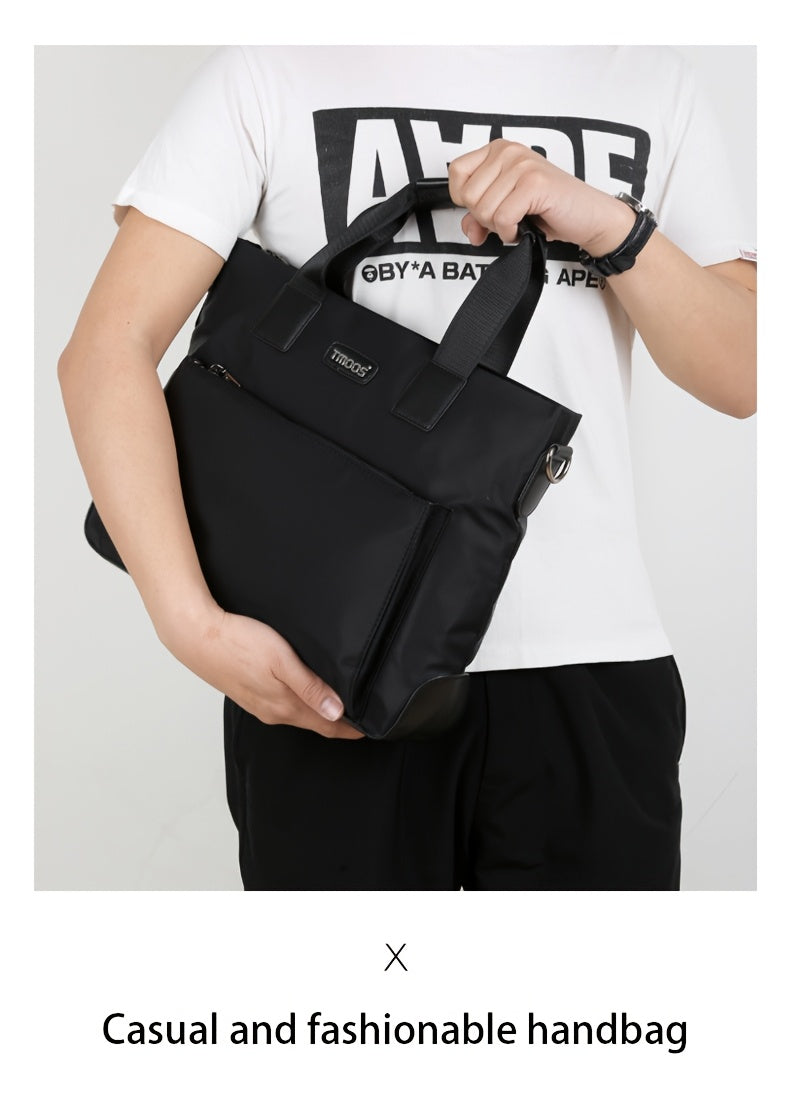 Unisex double shoulder strap design square bag Crossbady bag travel texture Oxford fabric casual crossbody bag multi compartment large capacity anti-theft shoulder bag workplace commuting briefcase