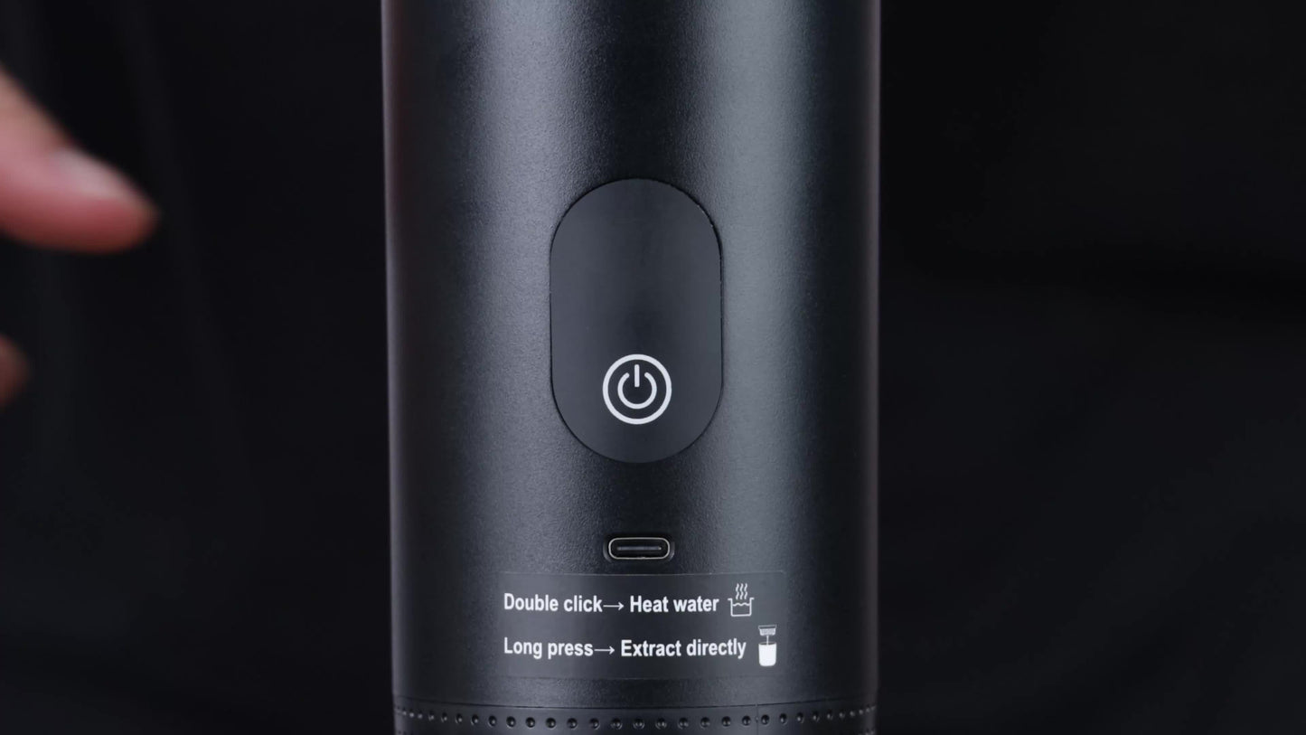 2025 Upgrade Portable Espresso Machine with Temperature and Battery Display, Type-C Charging, Automatic Heating, Hot and Cold Beer, Compatible with Ground and Capsules, Ideal for RV, Hiking, Office