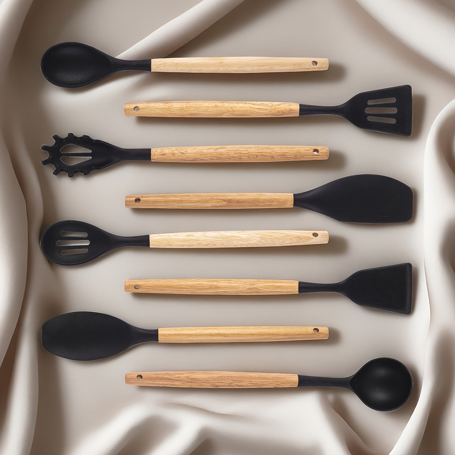 19pcs Black Silicone Kitchen Set, Non-Slip, Heat-Resistant, Durable & Easy-Clean Tools for Cooking, Baking, And Food Preparation, Perfect for Professional And Home Kitchens, Safe for Non-Stick Cookware, Long-Lasting And Pract