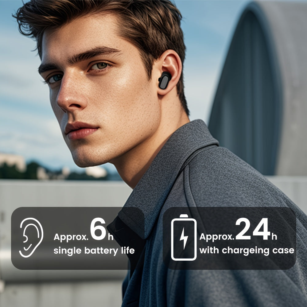 New Philips BT13.72 cm-Ear Earphones with Wireless Charging Case, 24Hour Playtime/Game Modes/Built-in Mic/Touch Control for Gaming, Running, Cycling TAT2569