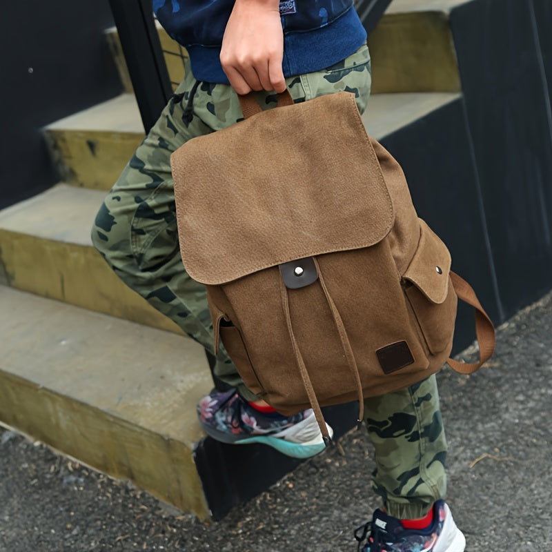 Fashionable Trendy Backpack, Casual Canvas Bag, College Style Travel Backpack Student Schoolbag